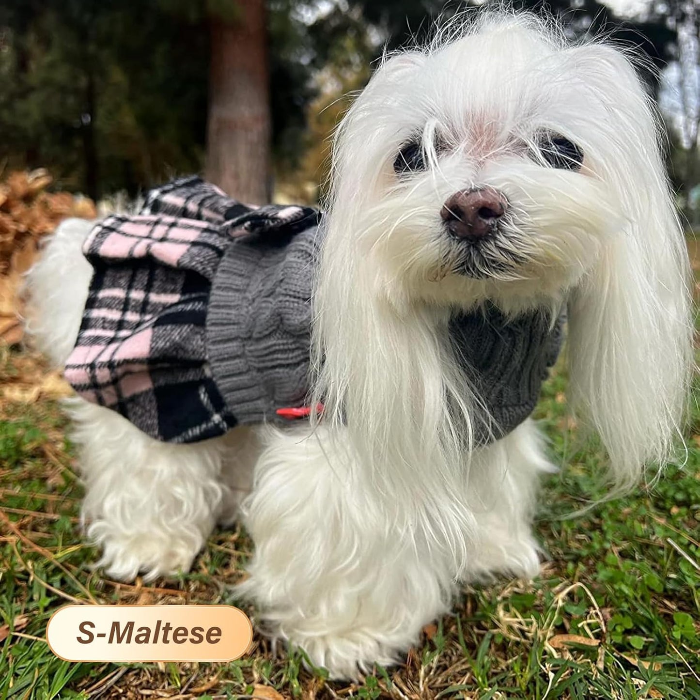 Dog Sweater Warm Pullover Pet Coats Comfy Dogs Clothes with Bowtie Turtleneck Cat Sweaters Thick Dog Sweaters for Small Dogs Male Stretchy Knitwear Pet Sweater Dress for Cold Weather Winter